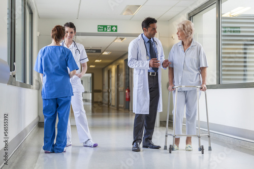 Photo: Doctors Hospital Corridor Nurse Senior Female Patient Doctors Hospital Corridor Nurse Senior Female Patient