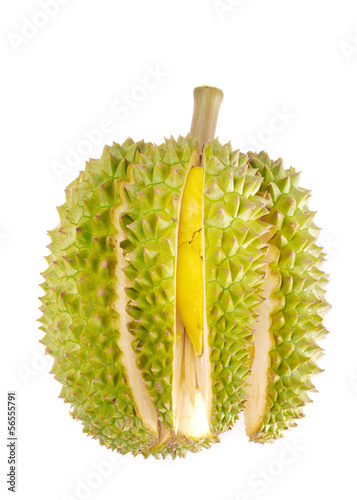 Photo: Durian isolated on white background Durian isolated on white background
