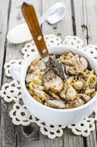 Photo: stewed mushrooms in sour cream stewed mushrooms in sour cream