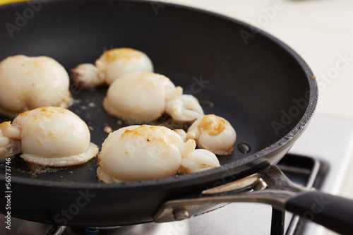 Photo: Preparing grilled cuttlefish in a pan Preparing grilled cuttlefish in a pan