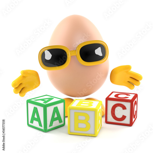 Illustration: Egg man teaches the ABC Egg man teaches the ABC