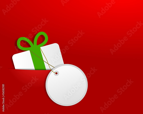 Vector: Karte rot - Geschenk mit Anhänger Karte rot - Geschenk mit Anhänger