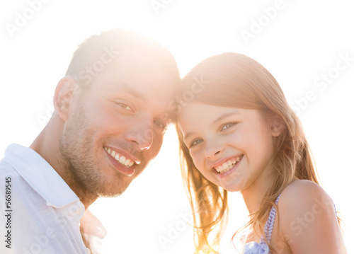 Photo: happy father and child girl having fun happy father and child girl having fun