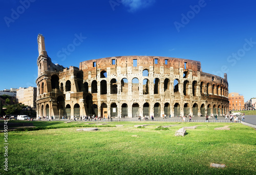 Photo: sunset and Colosseum in Rome, Italy sunset and Colosseum in Rome, Italy