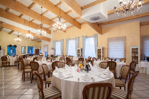 Photo: Restaurant ready for wedding reception Restaurant ready for wedding reception