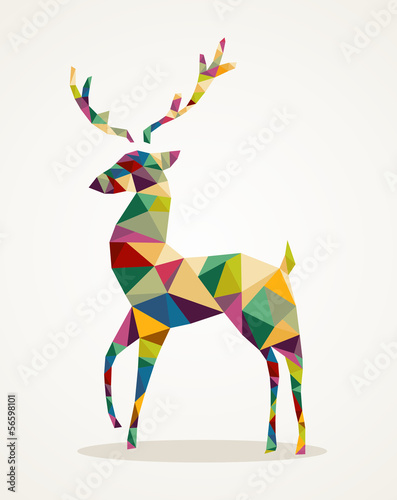 Fototapeta Merry Christmas trendy abstract reindeer EPS10 file.