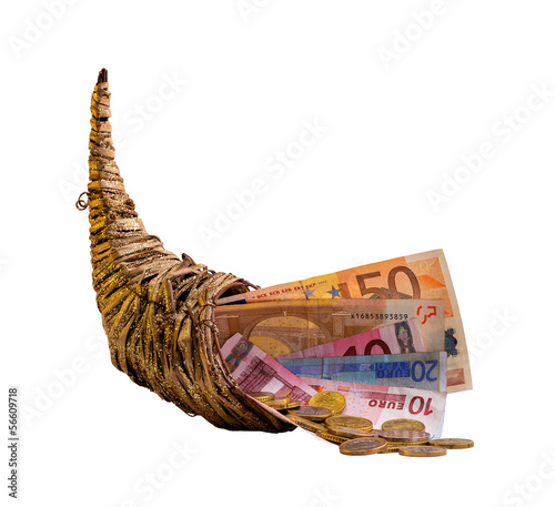 Photo: cornucopia - horn of plenty - isolated on white cornucopia - horn of plenty - isolated on white