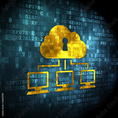 Illustration: Cloud technology concept: Cloud Network on digital background Cloud technology concept: Cloud Network on digital background