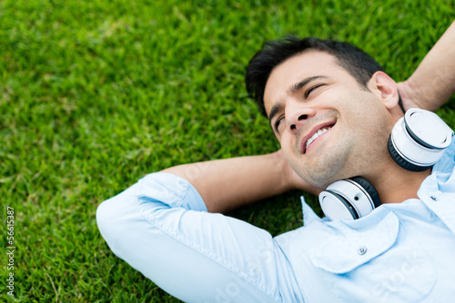 Photo: Man relaxing outdoors Man relaxing outdoors