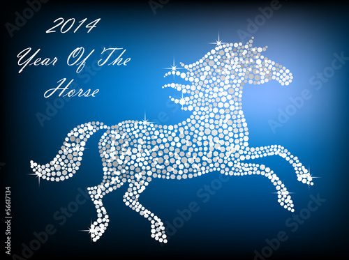 Vector: Silver gem horse with text Silver gem horse with text