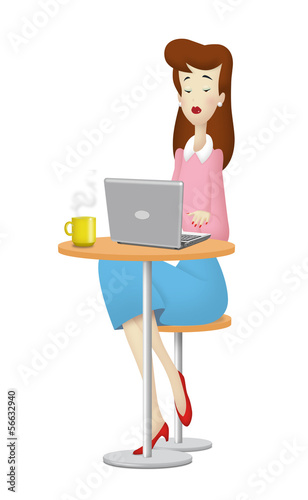 Illustration: Woman Laptop Woman Laptop