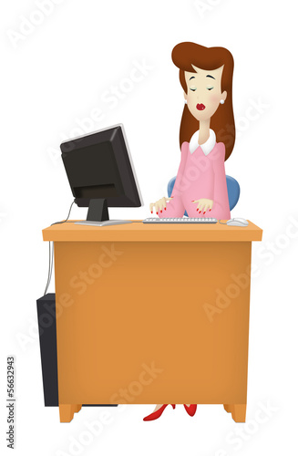 Illustration: Woman Desktop Woman Desktop