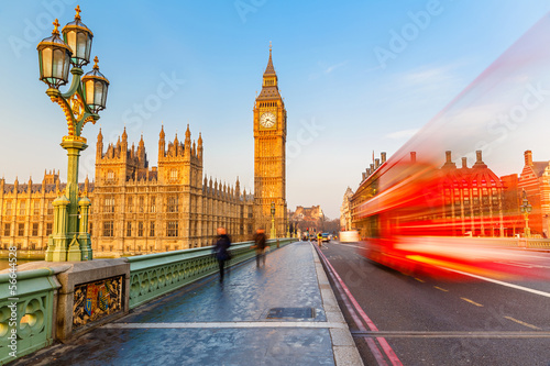 Photo: Big Ben and red double-decker bus, London Big Ben and red double-decker bus, London
