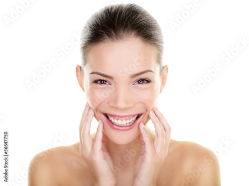 Photo: Beautiful Asian beauty woman touching perfect skin Beautiful Asian beauty woman touching perfect skin