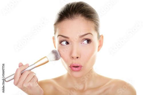 Photo: Makeup blush beauty woman looking funny away Makeup blush beauty woman looking funny away