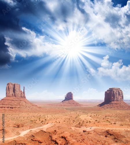 Photo: Wonderful sky over the unique landscape of Monument Valley, Utah Wonderful sky over the unique landscape of Monument Valley, Utah