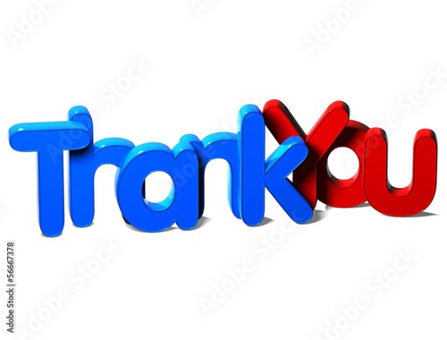 Photo: 3D Word Thank You on white background 3D Word Thank You on white background