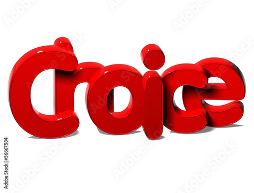 Illustration: 3D Red Word Choice on white background 3D Red Word Choice on white background