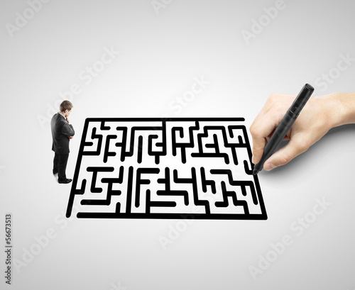 Photo: hand drawing a maze hand drawing a maze