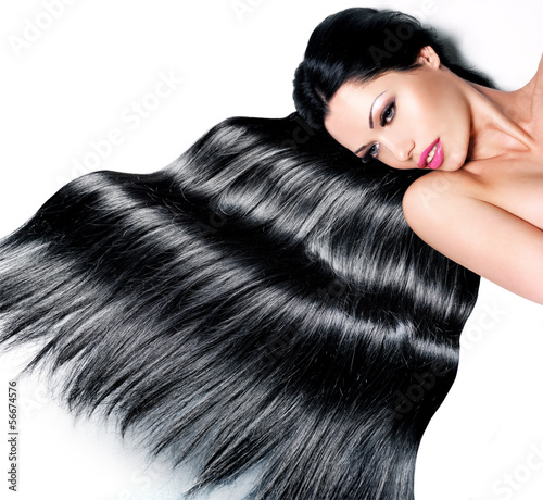 Photo: Beautiful woman with long black hair Beautiful woman with long black hair