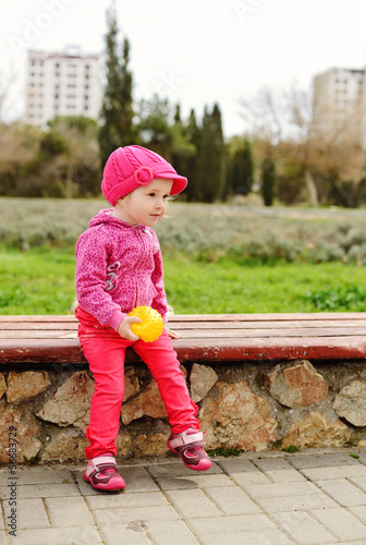 Photo: cute toddler with ball cute toddler with ball