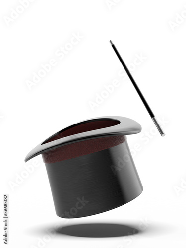 Illustration: Magician Hat and wand Magician Hat and wand