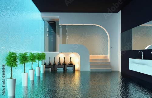 Illustration: Rendering Bagno Doccia Sanitari interni Appartamento Rendering Bagno Doccia Sanitari interni Appartamento