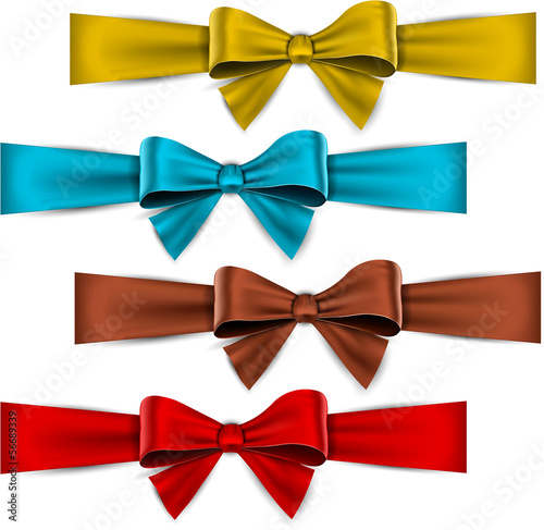 Vector: Satin color ribbons. Gift bows. Satin color ribbons. Gift bows.