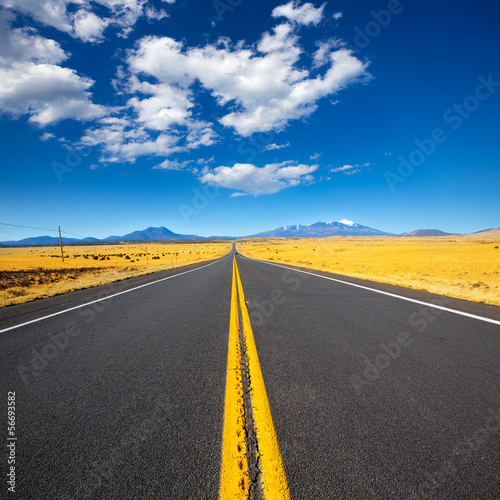 Photo: Arizona Highway 89 US with view of snow Humphreys peak Arizona Highway 89 US with view of snow Humphreys peak