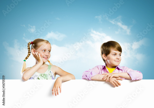 Photo: Kids with banner Kids with banner