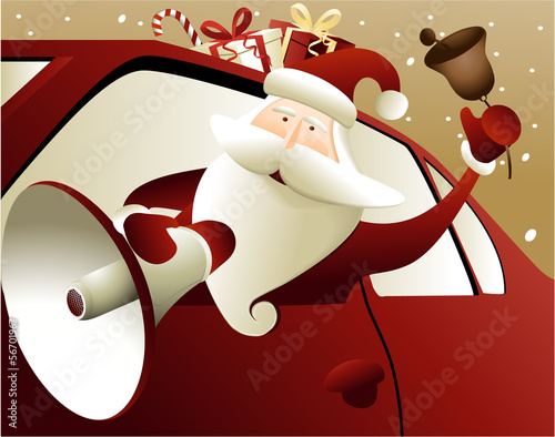 Vector: Christmas background with Santa Claus Christmas background with Santa Claus