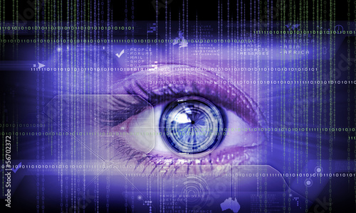 Photo: Digital image of woman's eye. Security concept Digital image of woman's eye. Security concept