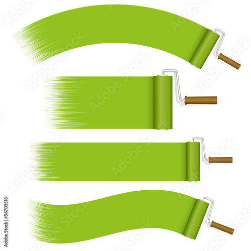 Vector: Farbroller Set - grün Farbroller Set - grün