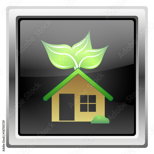 Illustration: Eco house icon Eco house icon