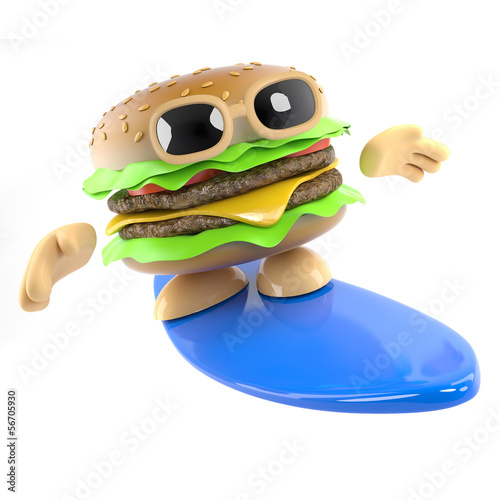 Illustration: Burger goes surfing Burger goes surfing