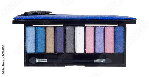 Photo: A case of eye shadow on a white background A case of eye shadow on a white background