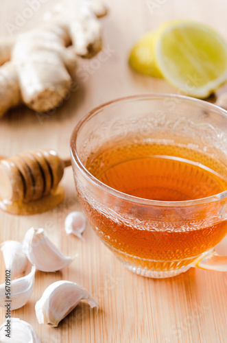 Photo: Tea with ginger, lemon and honey Tea with ginger, lemon and honey