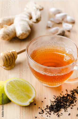 Photo: Ginger tea with lemon and honey Ginger tea with lemon and honey