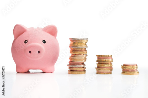 Photo: money saving and money tower money saving and money tower