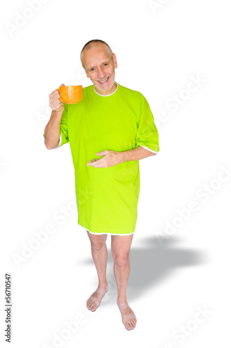 Photo: Man Smiling with a Cup of Coffee Man Smiling with a Cup of Coffee