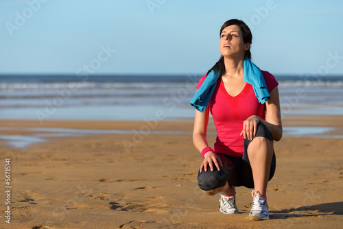 Photo: Runner sweating and taking a break Runner sweating and taking a break