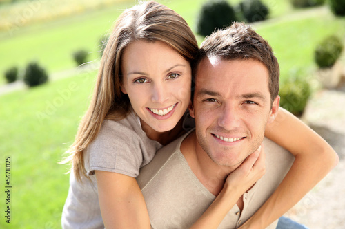Photo: Sweet couple enjoying week-end in countryside Sweet couple enjoying week-end in countryside
