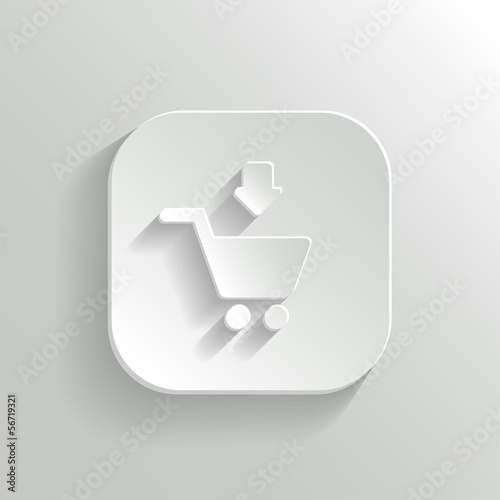 Vector: Add to shopping cart icon - vector white app button Add to shopping cart icon - vector white app button