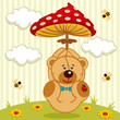 teddy bear with amanita - vector illustration teddy bear with amanita - vector illustration