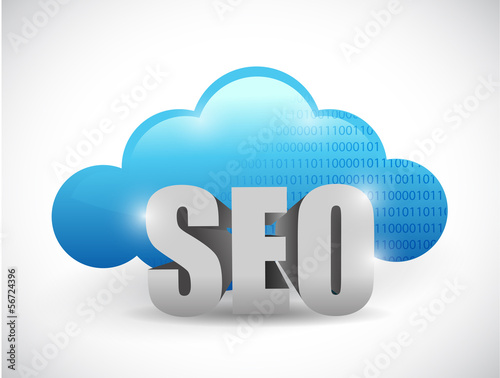 Illustration: cloud computing seo text illustration design cloud computing seo text illustration design