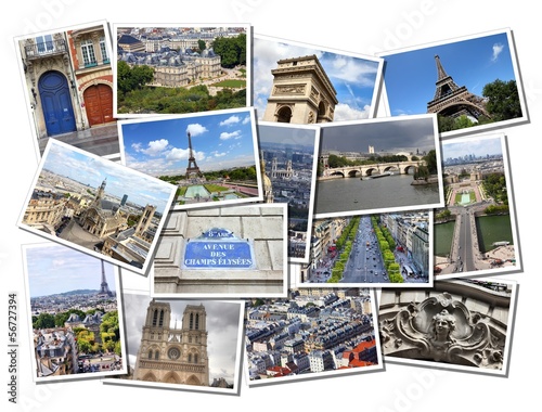 Photo: Paris, France - beautiful postcard collage Paris, France - beautiful postcard collage