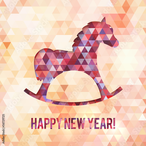 Vector: Abstract triangles horse new year vector card Abstract triangles horse new year vector card
