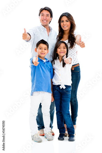 Photo: Family with thumbs up Family with thumbs up