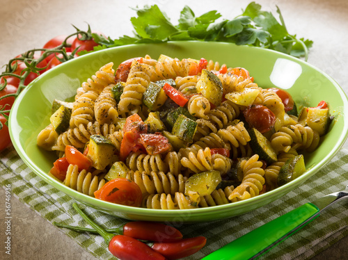 Photo: pasta with zucchinis and tomatoes pasta with zucchinis and tomatoes