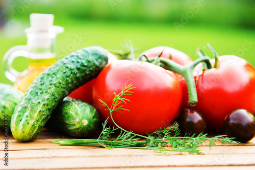 Photo: cucumber and tomatoes cucumber and tomatoes